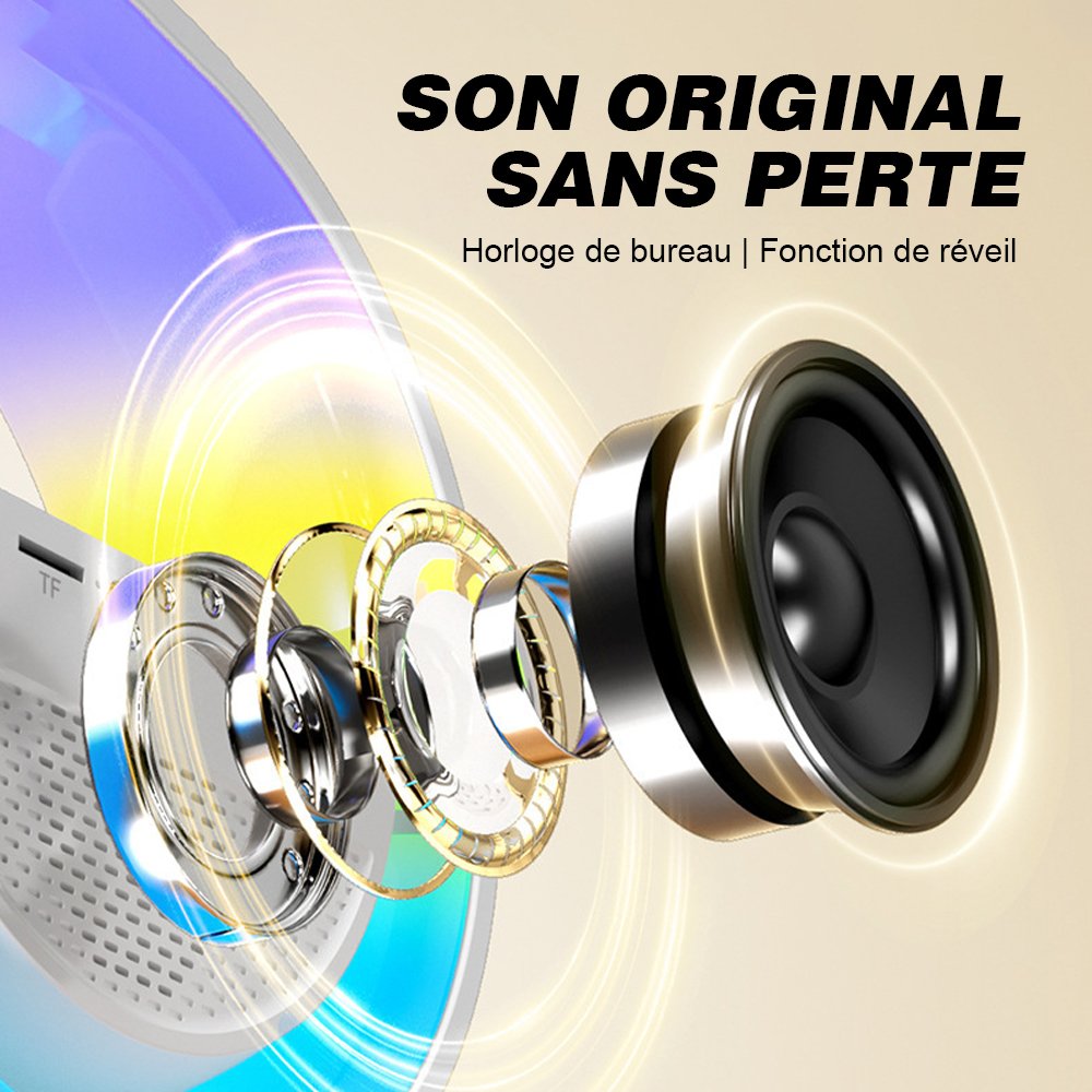 Haut-parleur Bluetooth (3401), haut-parleur HiFi portable sans fil, lecteur audio Bluetooth stéréo pour maison extérieur – Image 3