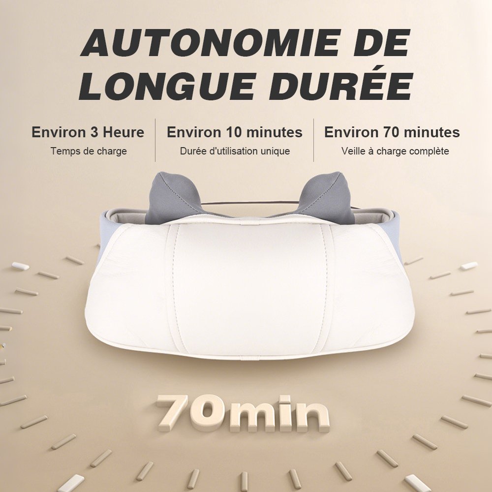 Masseur de épaule et cou, coussin de massage shiatsu électrique, masseur cervical chauffant dos pour maison bureau – Image 6