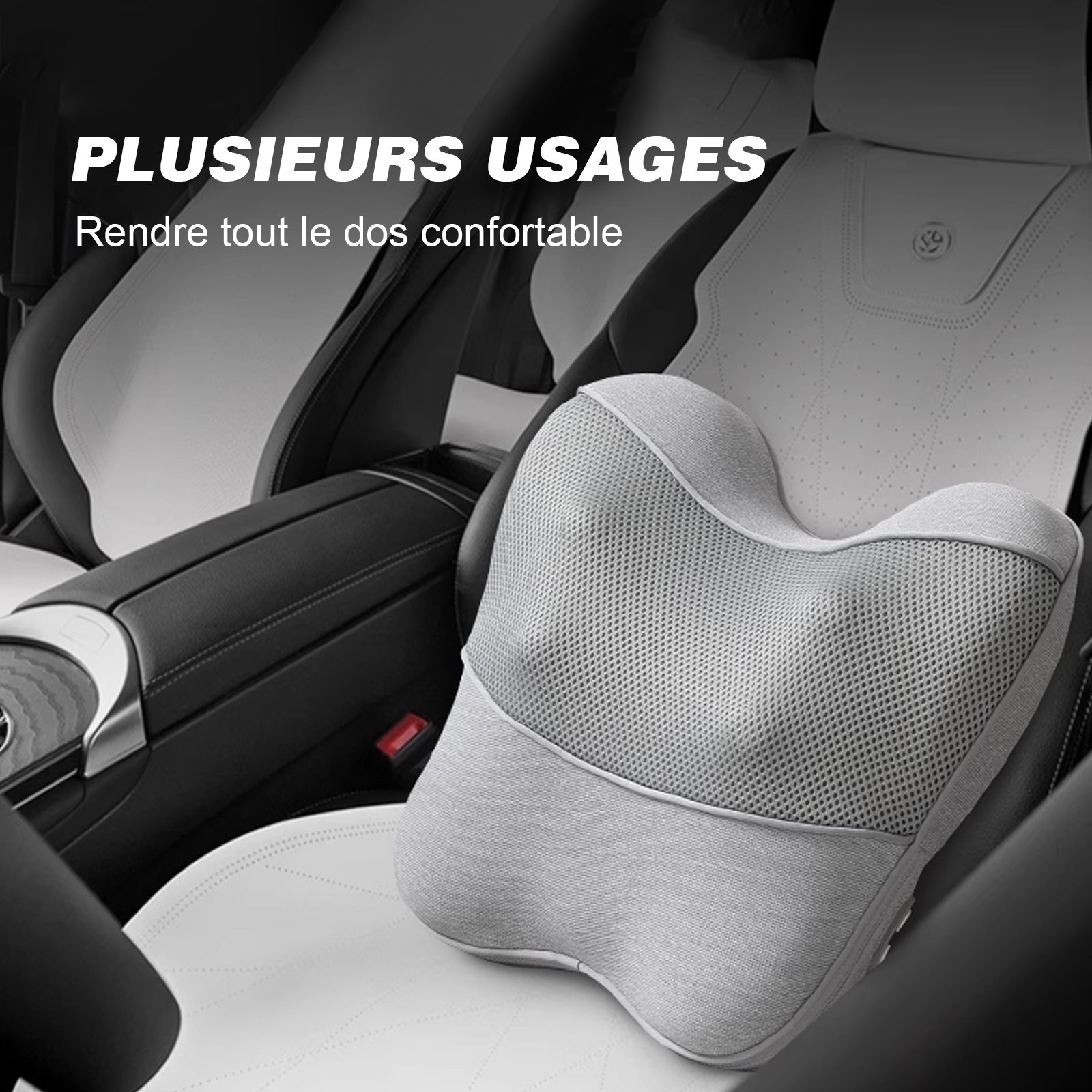 Coussin de massage, masseur shiatsu électrique chauffant cou dos, coussin de massage doux confortable pour maison voiture – Image 6