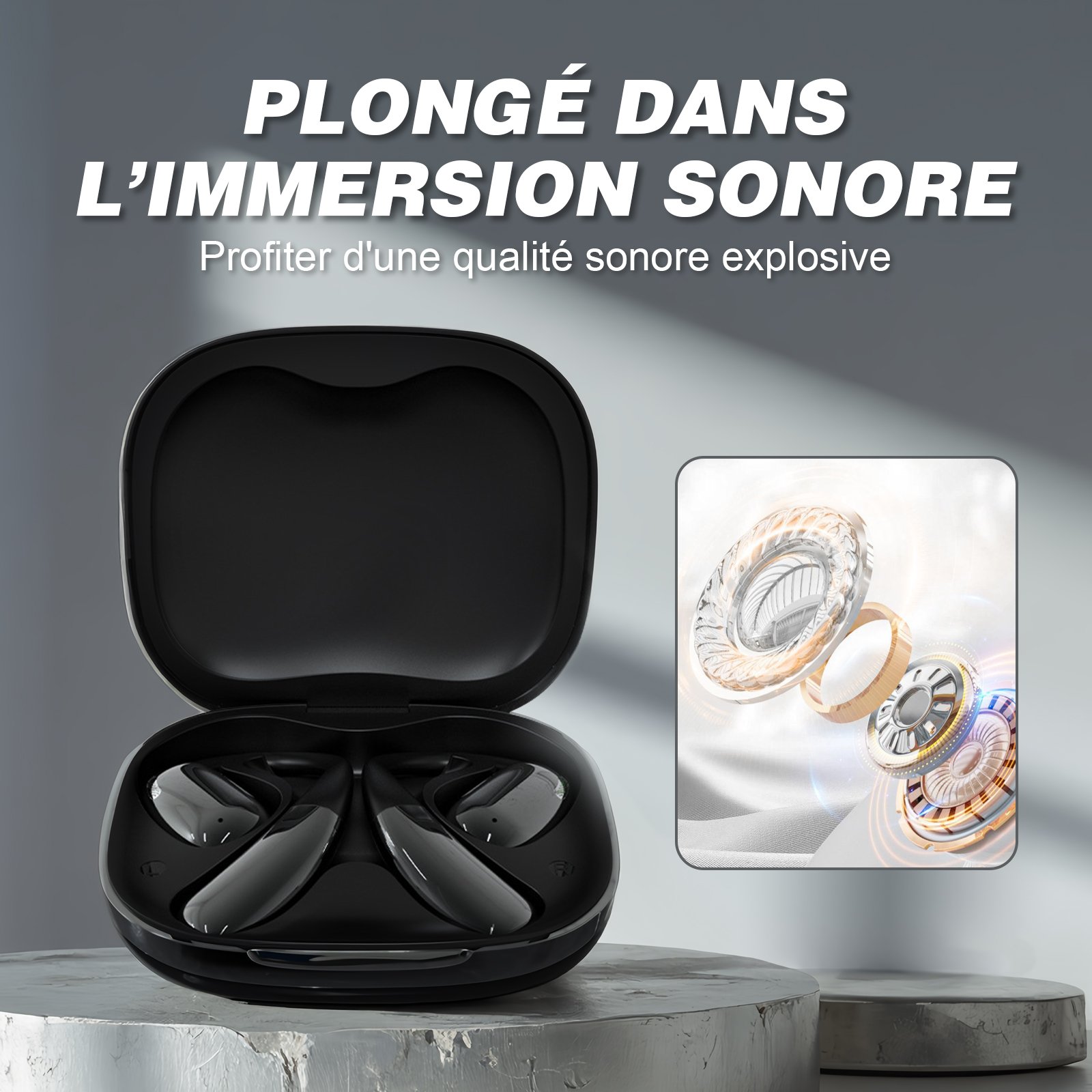 Casque Bluetooth (A39), écouteurs stéréo intra-auriculaires sans fil, écouteurs de sport réduction de bruit – Image 5