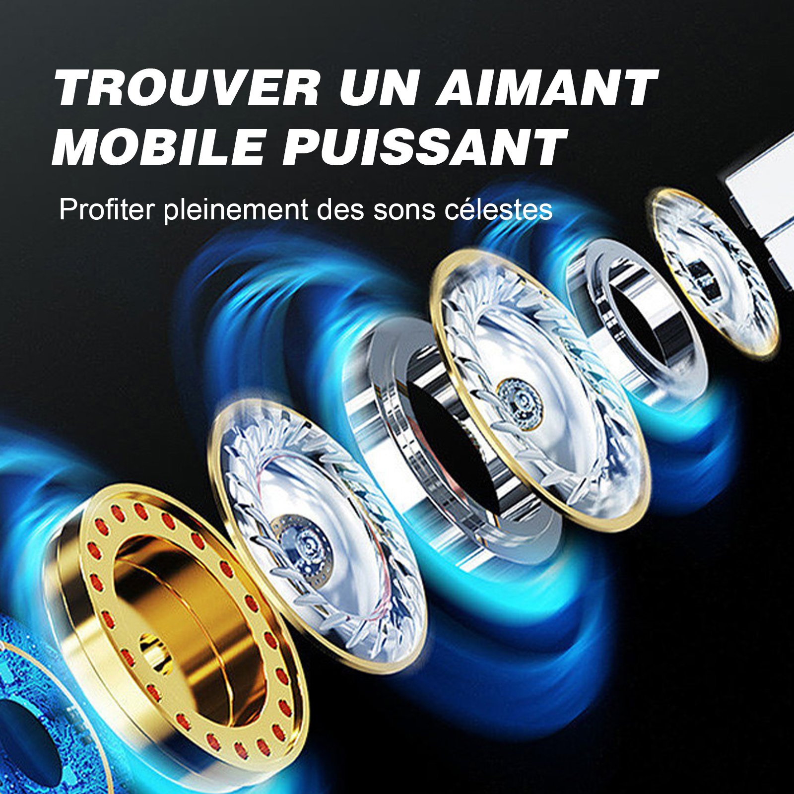 Casque Bluetooth (A39), écouteurs stéréo intra-auriculaires sans fil, écouteurs de sport réduction de bruit – Image 7