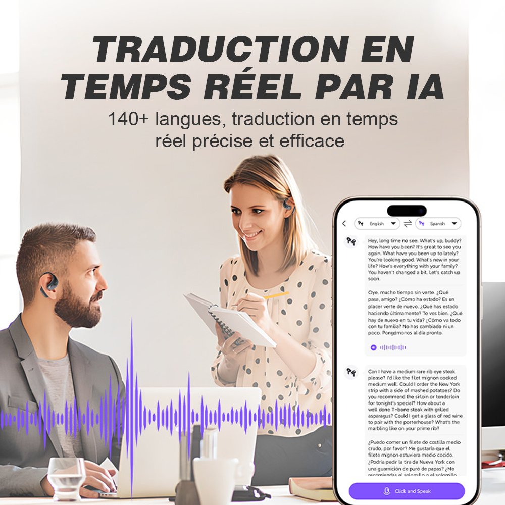 Casque Bluetooth (A39), écouteurs stéréo intra-auriculaires sans fil, écouteurs de sport réduction de bruit – Image 4