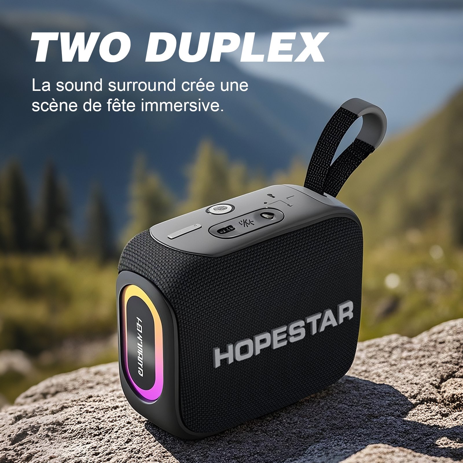 Haut-parleur multimédia (H66), haut-parleur son HiFi Bluetooth sans fil, lecteur audio stéréo portable – Image 2