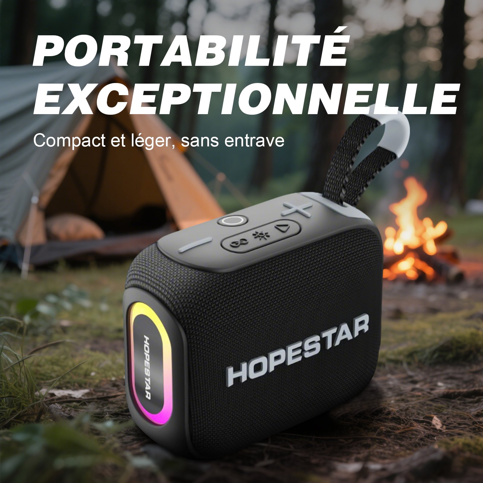 Haut-parleur multimédia (H66), haut-parleur son HiFi Bluetooth sans fil, lecteur audio stéréo portable – Image 3