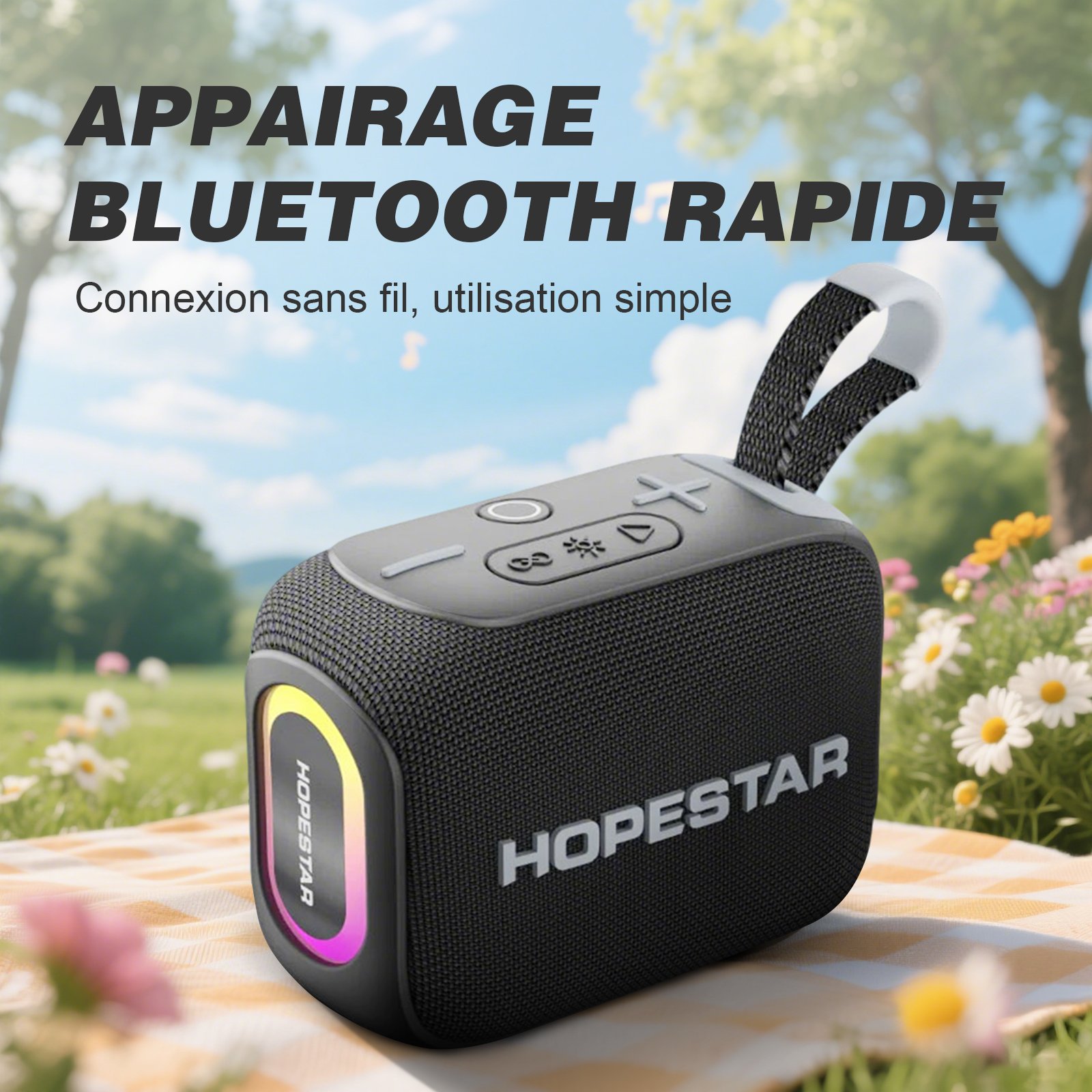 Haut-parleur multimédia (H66), haut-parleur son HiFi Bluetooth sans fil, lecteur audio stéréo portable – Image 4