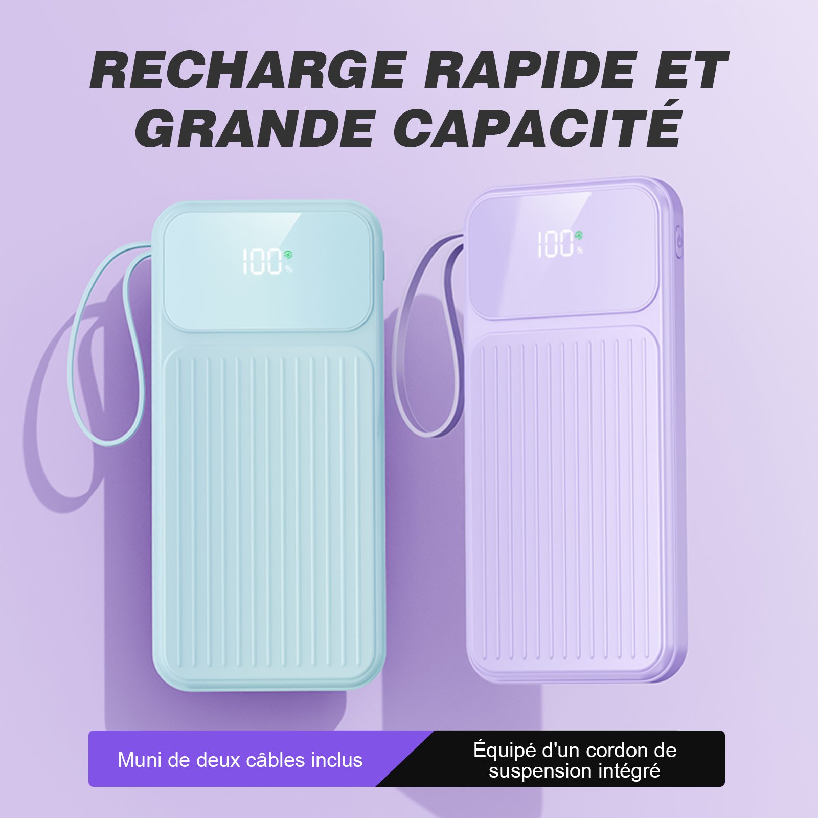 10000mAh Power Bank (Y320), PD Fast Charging Portable Charger, External Battery Pack – Image 4