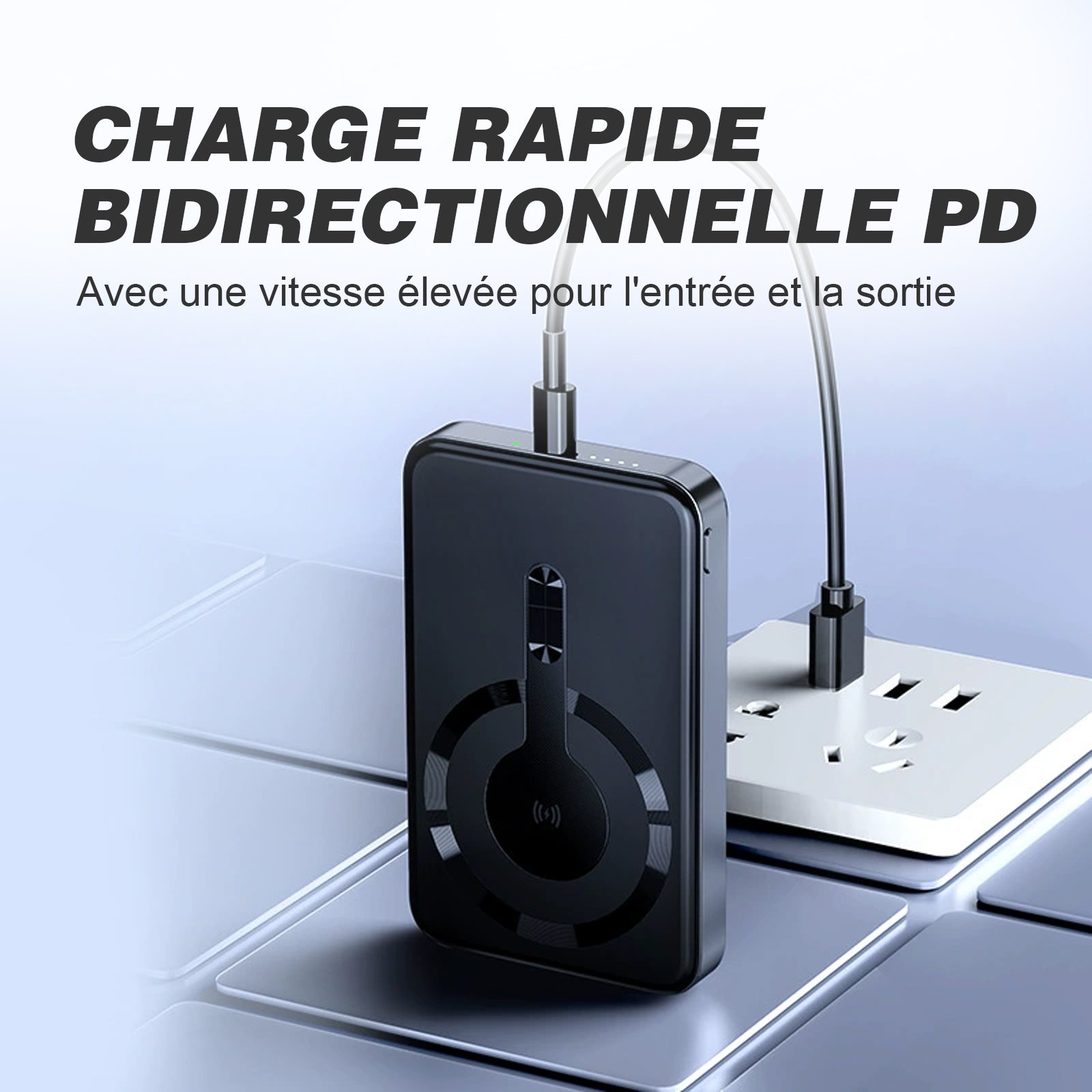 10000mAh Mini Power Bank (Y375), PD Fast Charging Slim Charger, Portable External Battery – Image 3