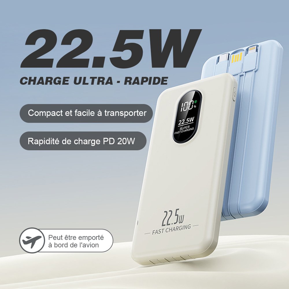 10000mAh Power Bank (Y411), PD Fast Charging Portable Charger, External Battery Pack – Image 2