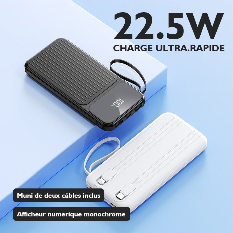 10000mAh Power Bank (Y320), PD Fast Charging Portable Charger, External Battery Pack – Image 2
