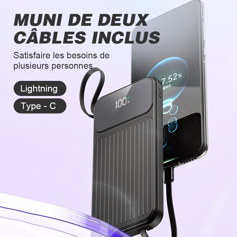 10000mAh Power Bank (Y320), PD Fast Charging Portable Charger, External Battery Pack – Image 3