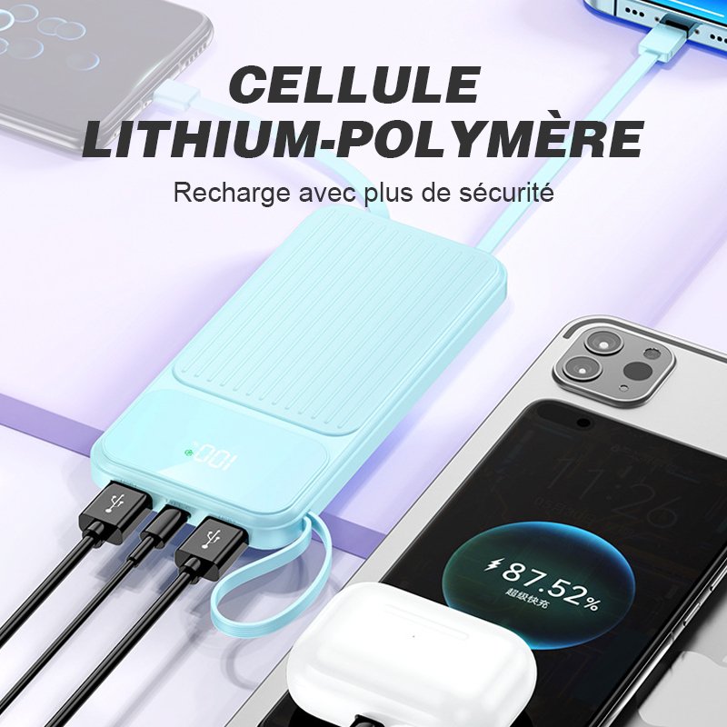 10000mAh Power Bank (Y320), PD Fast Charging Portable Charger, External Battery Pack – Image 4