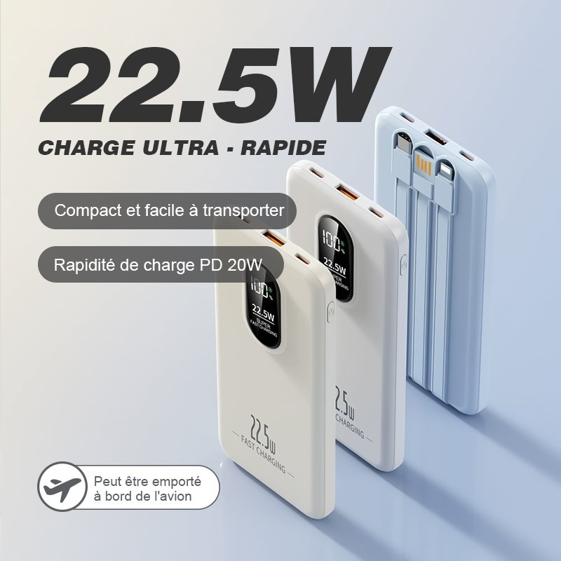 Power Bank 10000mAh (Y411), chargeur portable PD charge rapide, batterie externe portable – Image 2