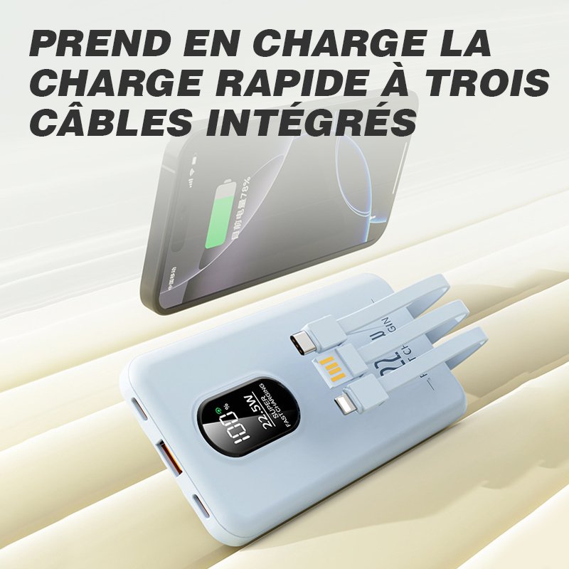 Power Bank 10000mAh (Y411), chargeur portable PD charge rapide, batterie externe portable – Image 4