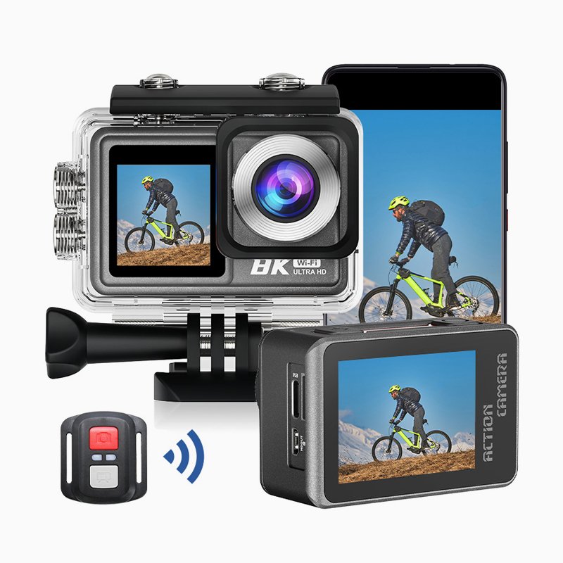 Caméra Sport Extérieure HD, Étanche Anti-poussière Anti-choc, Enregistreur Vidéo Sous-marin,8K